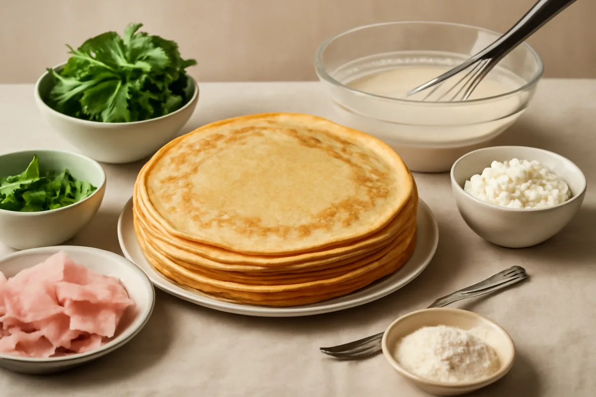 Crespelle salate leggere: l’impasto alternativo che le rende adatte a ogni farcitura